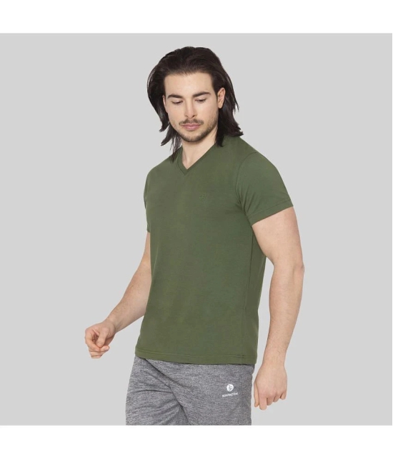 Bodyactive - Green Cotton Blend Regular Fit Mens T-Shirt ( Pack of 1 ) - None