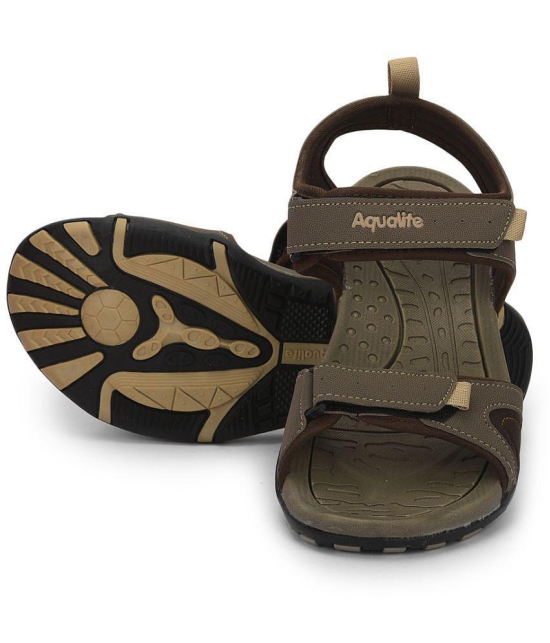 Aqualite - Brown Mens Floater Sandals - None