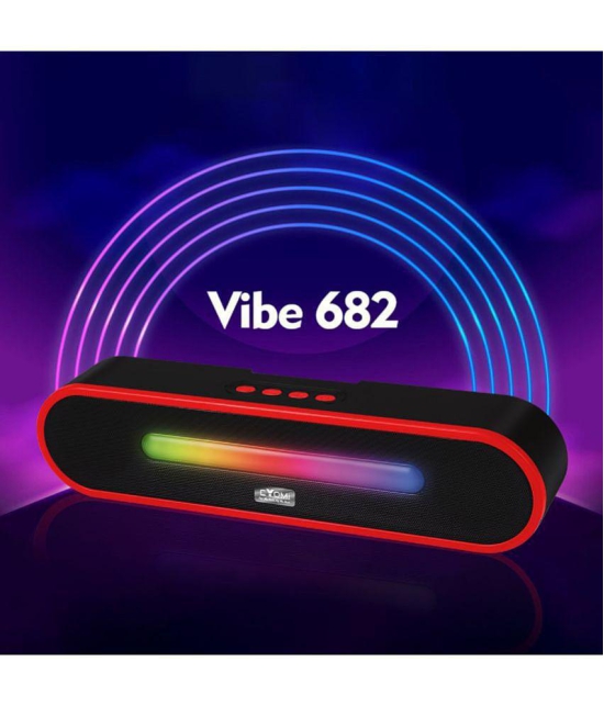 CYOMI Vibe682 10 W Bluetooth Speaker Bluetooth V 5.1 with USB,SD card Slot Playback Time 8 hrs Red - Red