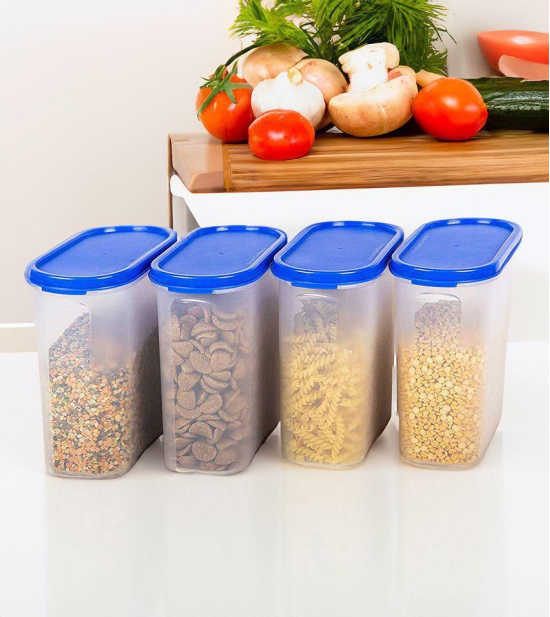 HOMETALES - Grocery/Dal/Pasta Polyproplene Navy Blue Dal Container ( Set of 4 ) - Navy Blue