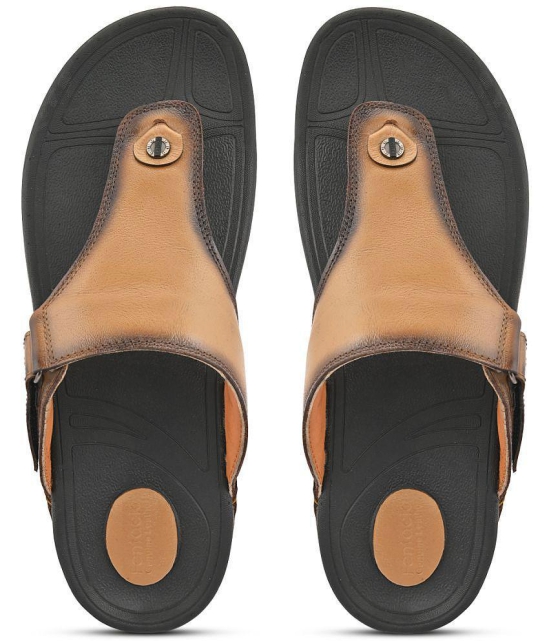 Fentacia - Tan Men's Leather Slipper - None