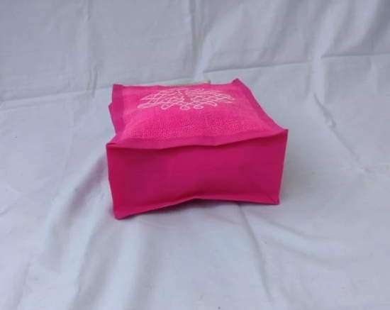 Sonchiraiya Pink Colour Mini Jute Bag