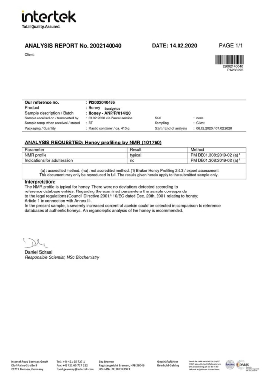 Farm Naturelle- Raw 100% Natural NMR Tested , Pass , Certified Un-Processed Virgin Eucalyptus Forest Honey Ayurved Recommended (1 Kg) Glass Bottle.