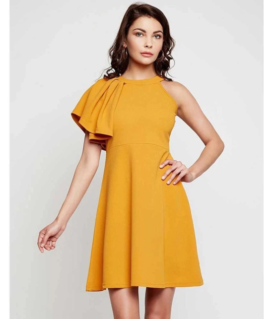 Addyvero Cotton Lycra Yellow Regular Dress - Single - L