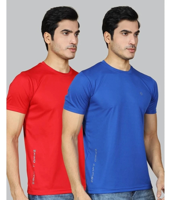 Supersquad Polyester Regular Fit Solid Half Sleeves Mens T-Shirt - Multicolor ( Pack of 2 ) - None