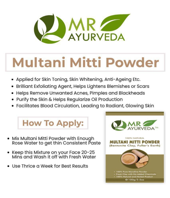 MR Ayurveda Premium Quality Multani Mitti Powder Face Pack Masks 100 gm