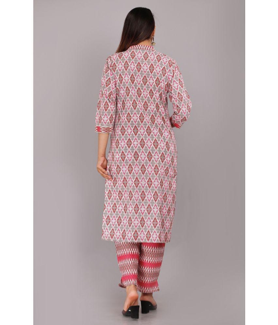 HIGHLIGHT FASHION EXPORT Cotton Printed Kurti With Pants Womens Stitched Salwar Suit - Pink ( Pack of 1 ) - None