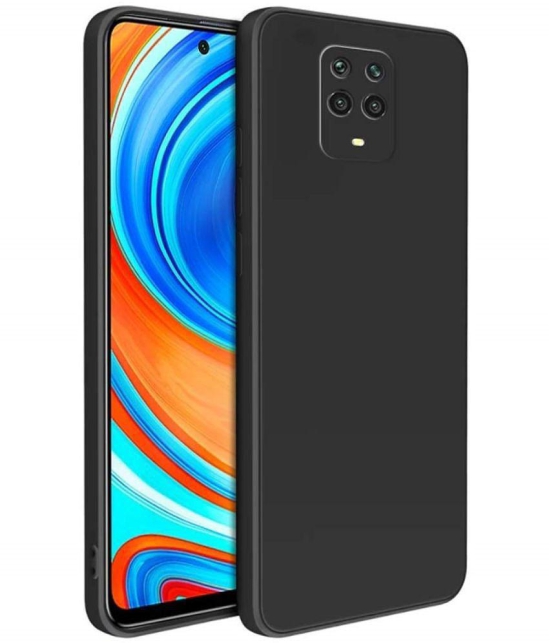 Case Vault Covers - Black Silicon Plain Cases Compatible For Xiaomi Poco M2 Pro ( Pack of 1 ) - Black