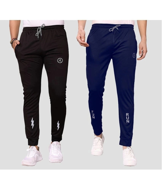 Anand Multicolor Lycra Mens Joggers ( Pack of 2 ) - None