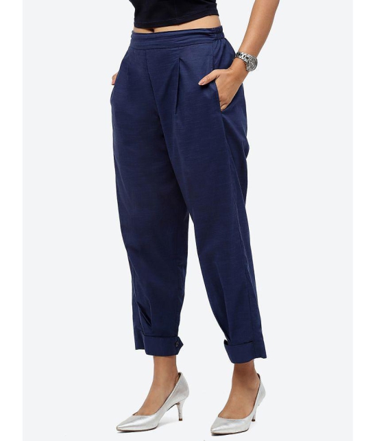 Baawri - Blue Cotton Regular Women's Casual Pants ( Pack of 1 ) - None