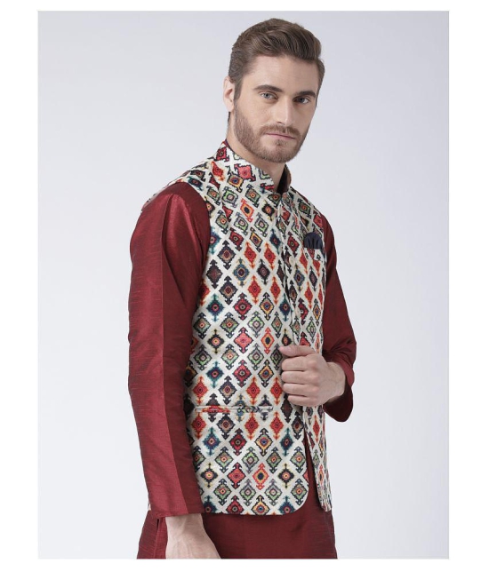 Hangup Multi Cotton Blend Nehru Jacket - None