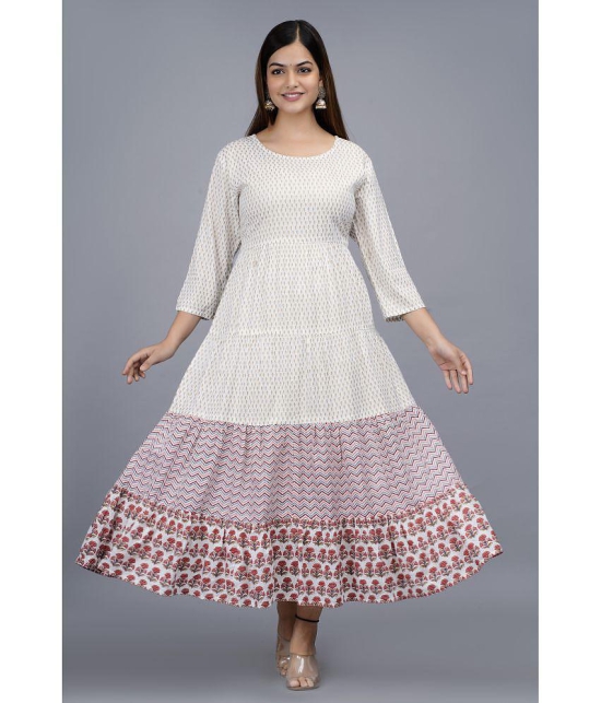 Smien - Off White Rayon Women's Anarkali Kurti ( Pack of 1 ) - None