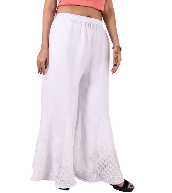 Lavangi Lucknow Chikankari Hand Embroidered Chifffon Palazzo Pants Sharara for Women