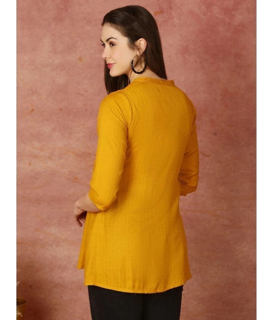 Antaran Rayon Solid Straight Womens Kurti - Yellow ( Pack of 1 ) - None