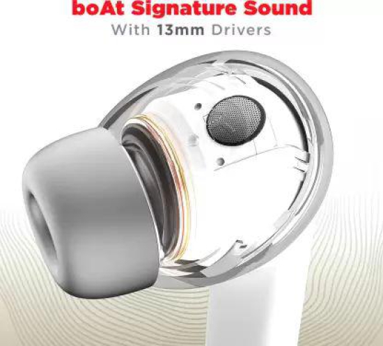 boAt Airdopes Atom 83 | True Wireless Earbuds with up to 50 Hours Playtime, Quad Mics with ENx™ Technology, 13mm Drivers, BEAST™ Mode, ASAP™ Charge White