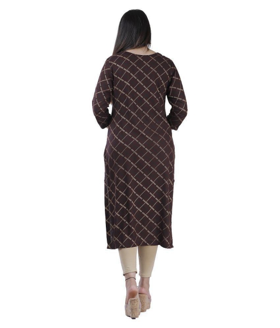 HIGHLIGHT FASHION EXPORT - Brown Rayon Womens Straight Kurti - XXL