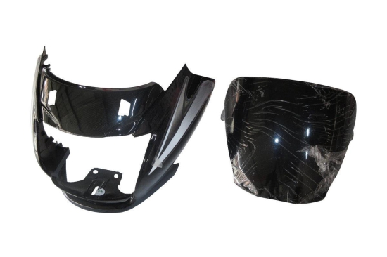 Headlight Visor Fit For Hero Super Splendor T-5 Black (White Sticker)