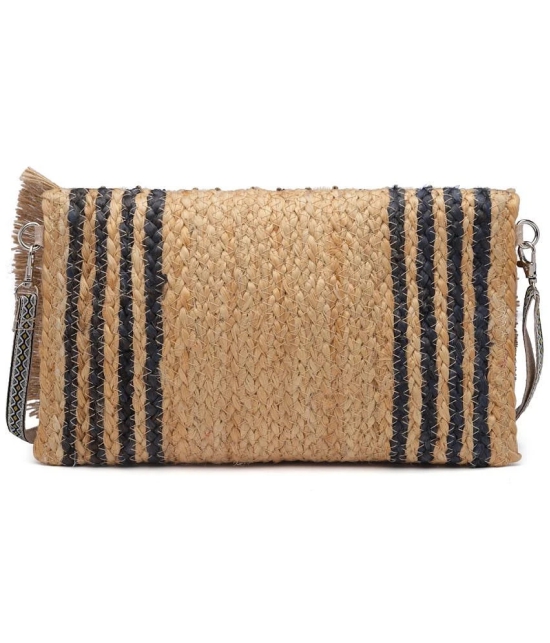 Anekaant Beige Jute Sling Bag - Beige