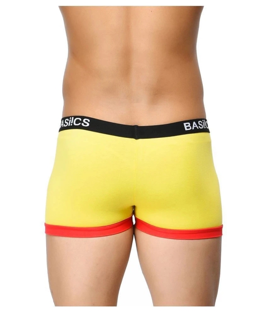 BASIICS By La Intimo - Yellow Cotton Mens Trunks ( Pack of 1 ) - L