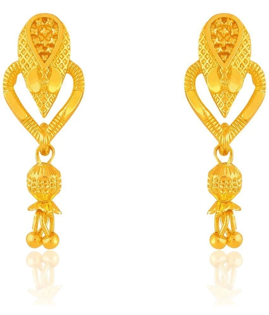 LUV FASHION Golden Jhumki Earrings ( Pack of 1 ) - Golden