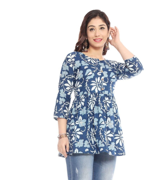 MANMAYEE  Women's Cotton Floral Print Top | Latest Trendy Short Tunic Tops