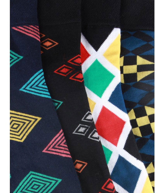 Bonjour - Multicolor Cotton Blend Mens Ankle Length Socks ( Pack of 4 ) - Multicolor