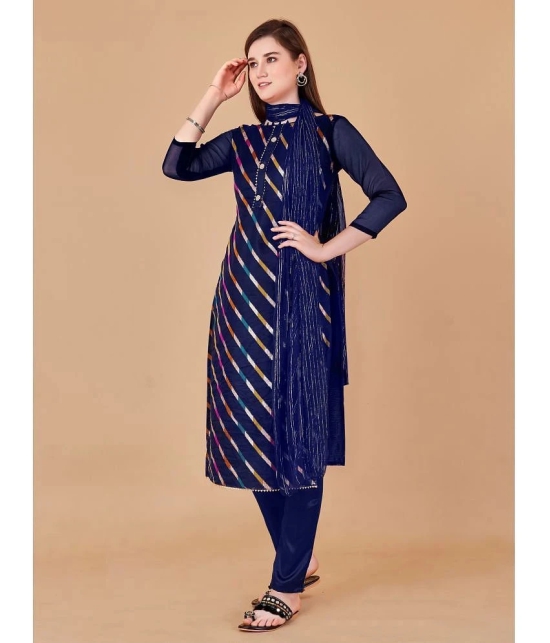 Apnisha - Unstitched Navy Blue Cotton Dress Material ( Pack of 1 ) - Navy Blue