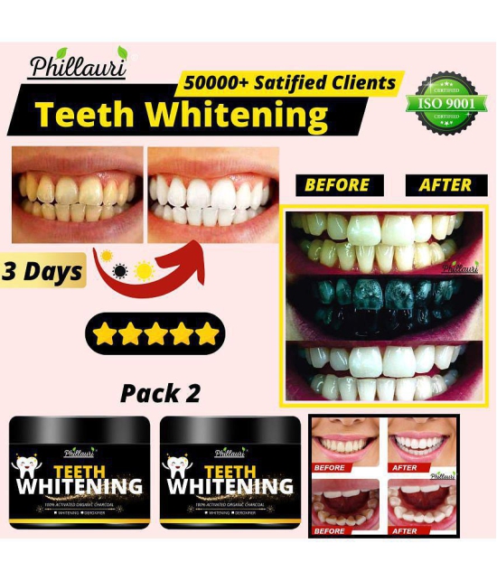 Phillauri Activated Charcoal Tooth Powder for White Teeth (50 gm) Pack of 2