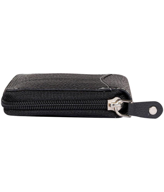 Tough Black Pure Leather Card Holder Wallet - Black