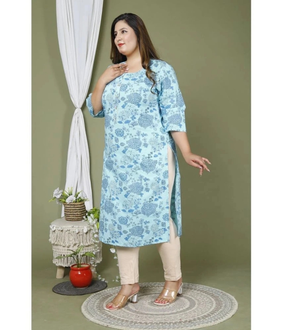 Swasti Cotton Printed Straight Womens Kurti - Blue ( Pack of 1 ) - None