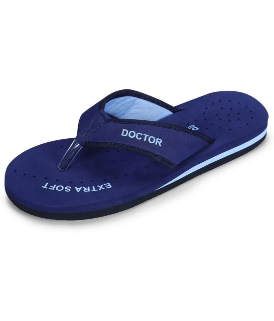 DOCTOR EXTRA SOFT - Blue Womens Thong Flip Flop - None