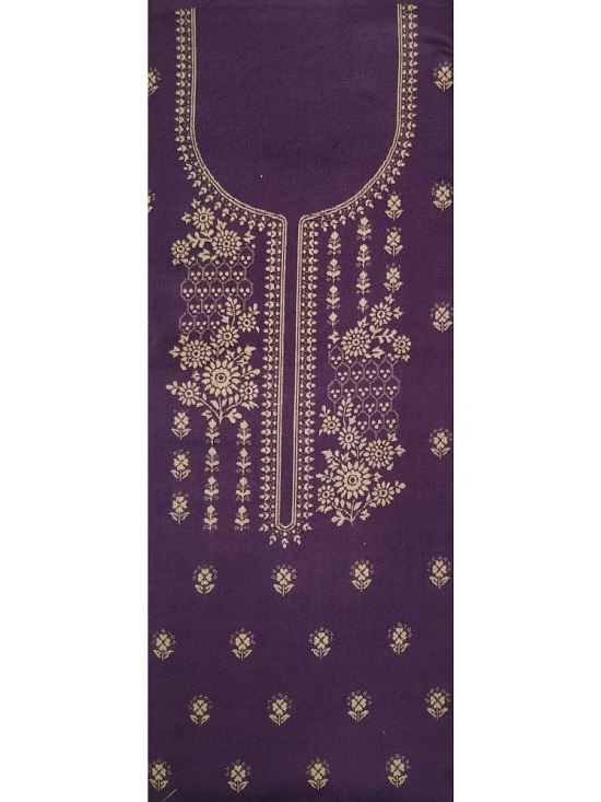 KANI Unstitched Woollen Embellished Dress Material - Purple ( Pack of 1 ) - Purple