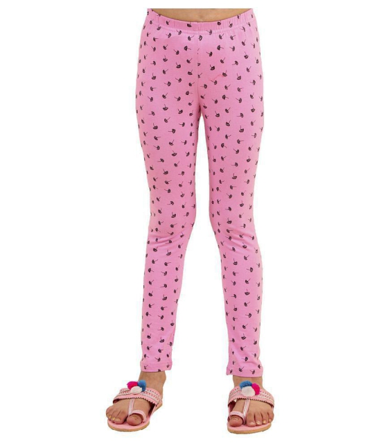 Kids Cave - Pink Cotton Blend Girls Leggings ( Pack of 1 ) - None