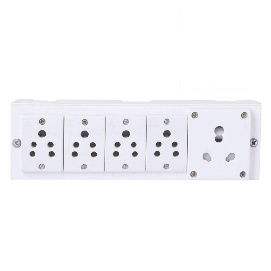 INDRICO Power Strip Extension Multi Outlet Board Fitted with 5 Anchor Sockets,4 Small 5 AMP and 1 Big 15 AMP