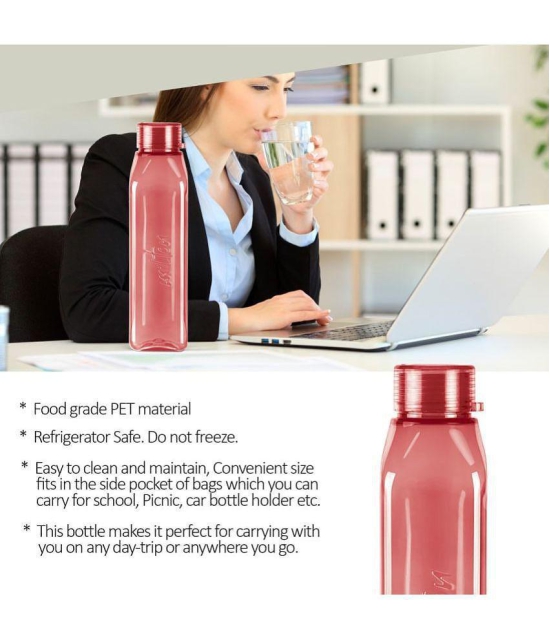 Milton Prime 1000 Pet Water Bottle, Set of 5, 1 Litre Each, Red | BPA Free | 100% Leak Proof | Office Bottle | Gym Bottle | Home | Kitchen | Travel Bottle | Hiking | Treking Bottle - Burgund