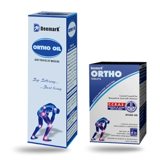 DEEMARK Ortho Oil & Ortho Tab (100mL+ 90 Tab ) - Joint Pain & Muscles Pain & Cramps | Sprains, Arthritis & twitching | Rehabilitates Stiff Joints | Frozen Joints Tablets (200 g)