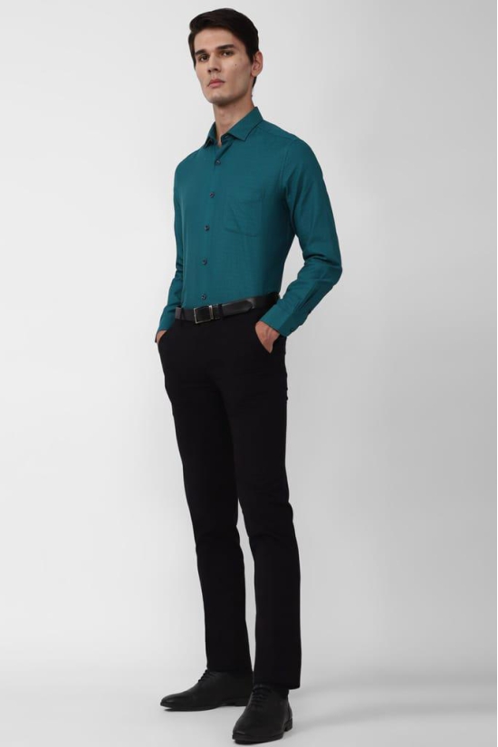 Men Green Slim Fit Formal Full Sleeves Formal Shirt