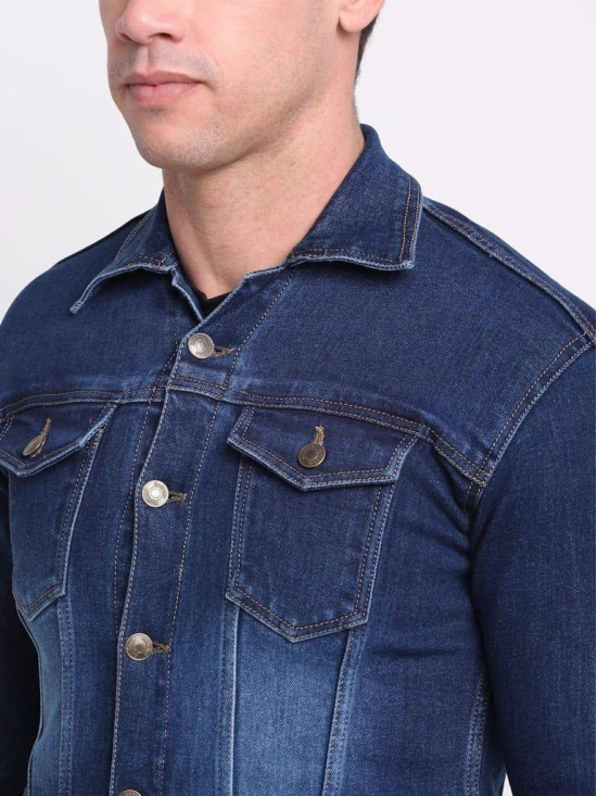 Rodamo Men Blue Washed Colourblocked Denim Jacket