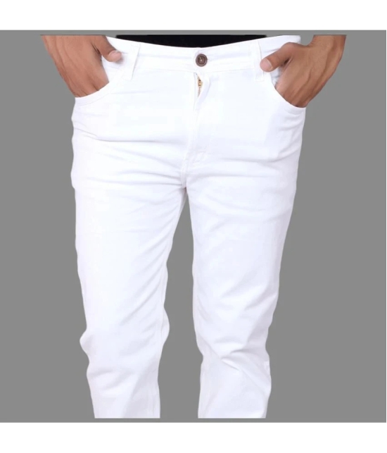 HALOGEN - White Denim Slim Fit Mens Jeans ( Pack of 1 ) - None