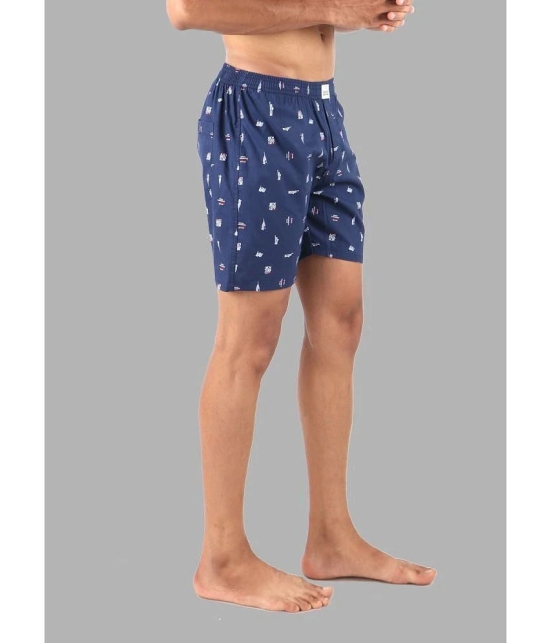 Navy Blue Cotton Mens Boxer- ( Pack of 2 ) - None