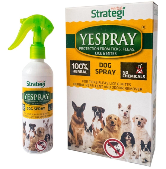 Herbal Strategi Dog Spray Yespray Protection From Ticks , Fleas, Lice And Mites For Dogs 100 ML