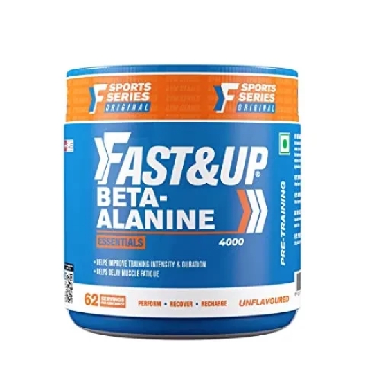 FAST&UP Beta-Alanine Essentials (250gms, 4gms per serving, 62 Servings) | Helps Increase Workout Capacity, Strength & Endurance | Helps Delay Muscle Fatigue