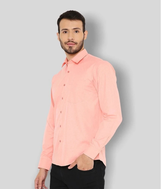 Maharaja - Peach Cotton Blend Slim Fit Mens Formal Shirt ( Pack of 1 ) - None