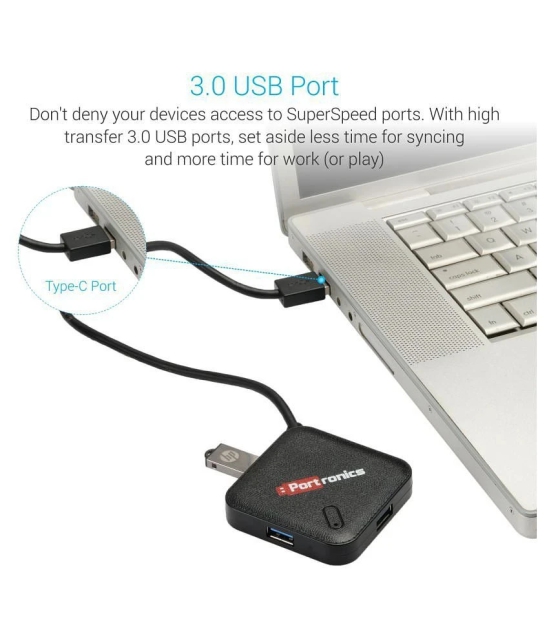 Portronics M Port 34 for MAC:USB port 3.0 Mac ,Silver (POR 696)