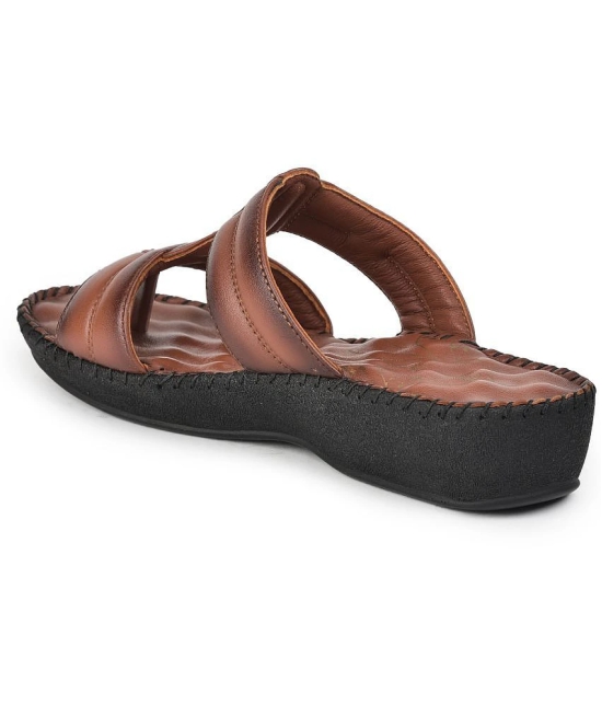 Liberty - Brown Mens Leather Slipper - None