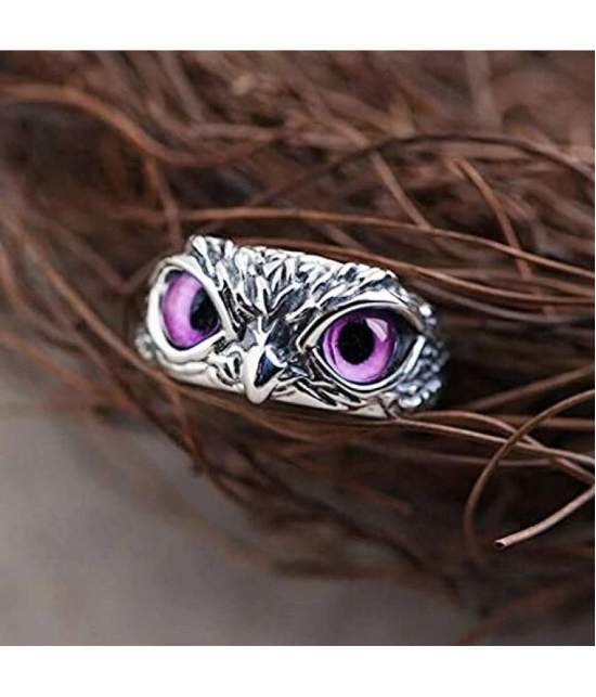 Owl Eye Ring For Men Girls Silver Ring For Boys Adjustable Stylish men Jewellery - None