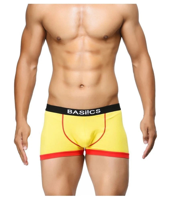 BASIICS By La Intimo - Yellow Cotton Mens Trunks ( Pack of 1 ) - L