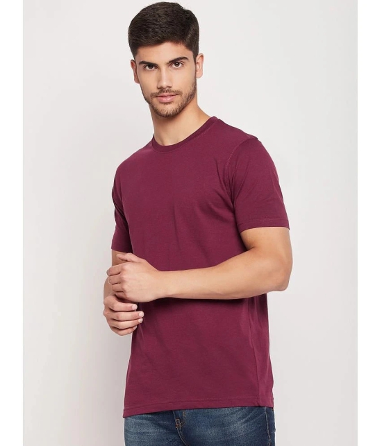 UNIBERRY Cotton Regular Fit Solid Half Sleeves Mens T-Shirt - Wine ( Pack of 1 ) - None