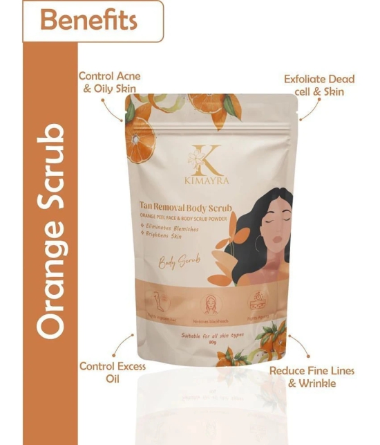 Kimayra Orange Peel Face & Body Scrub Powder | Bathing Scrub Powder for Tan-Free Skin