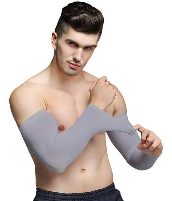 FITMonkey - Grey Self Design Riding Sleeves ( Single Set ) - Freesize